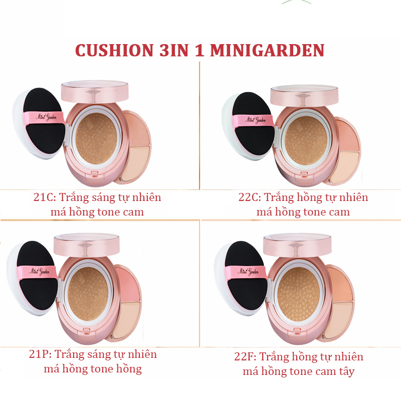 Phấn Nước Mini Garden 3 In 1 CC Cushion SPF 40+ PA+++ ( 1 lõi x 12g)