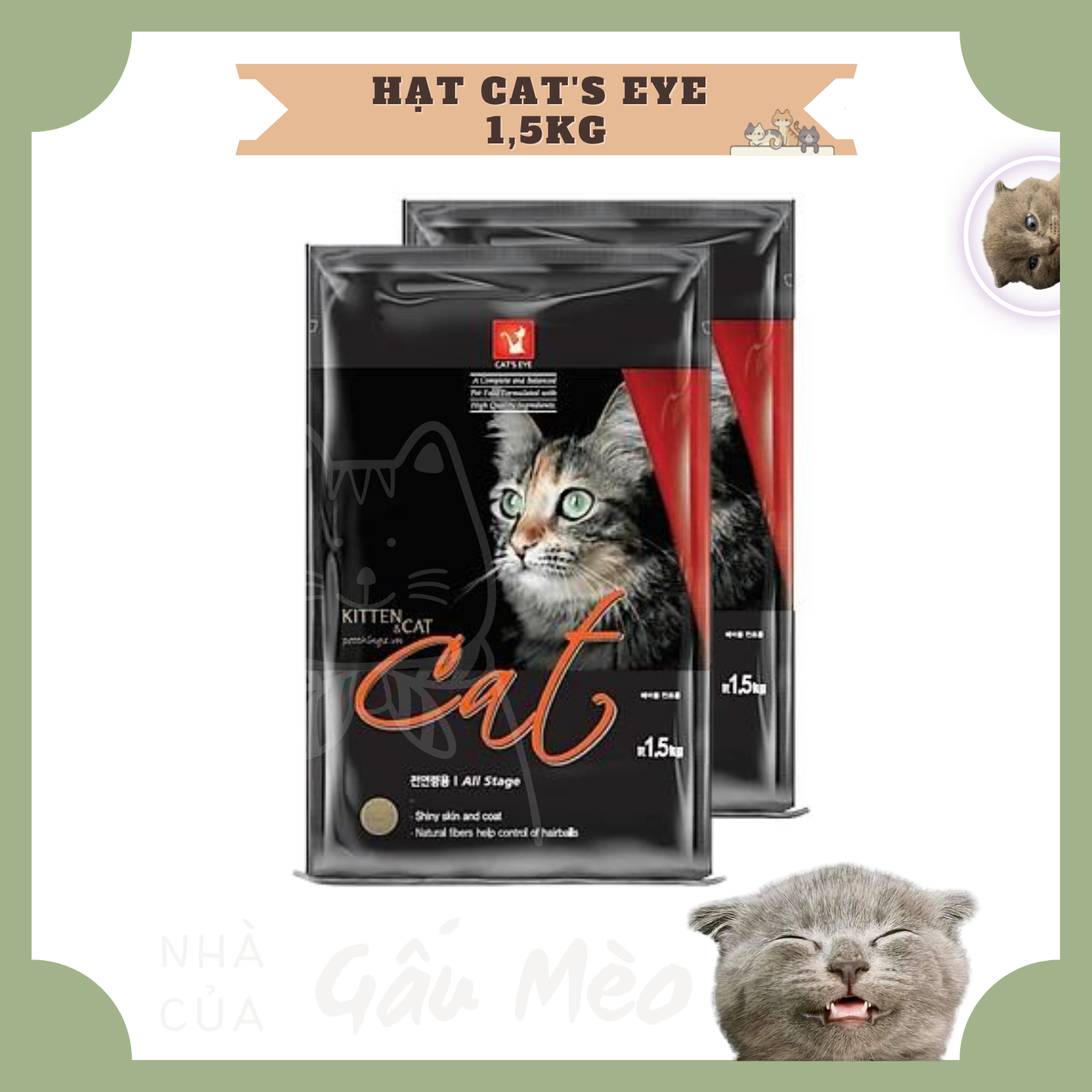 Hạt Cat's eye thức ăn khô cho mèo mọi lứa tuổi