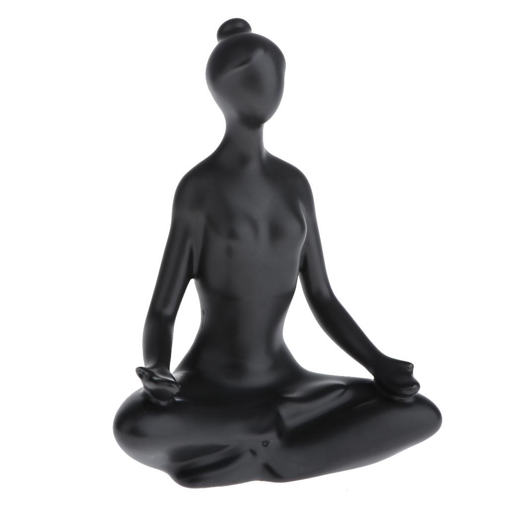 Hình ảnh Home Ceramic Yoga Girl Ornaments Sculpture Decoration Home Furnishing