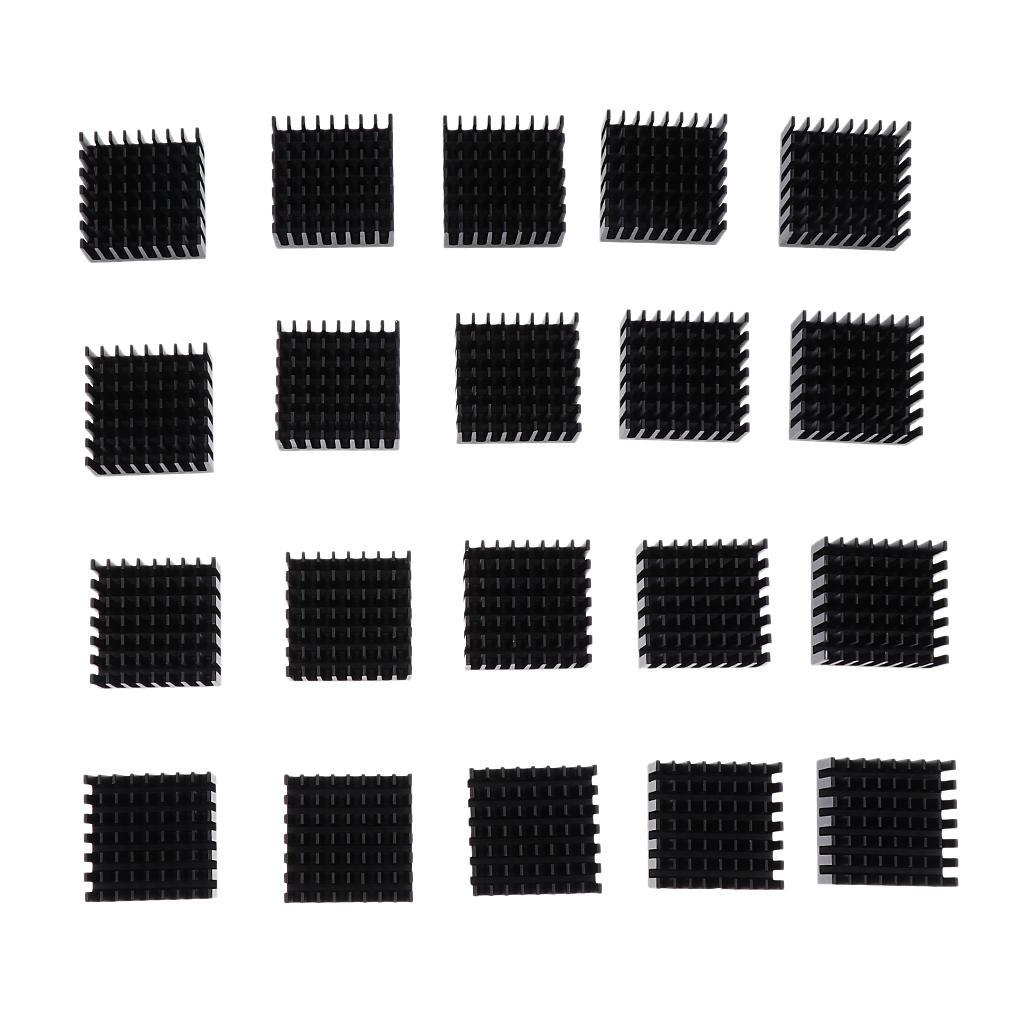 20Pcs Aluminum Heatsink Cooling Fin Radiator 28x28x15mm for IC Led Chip 1-5W