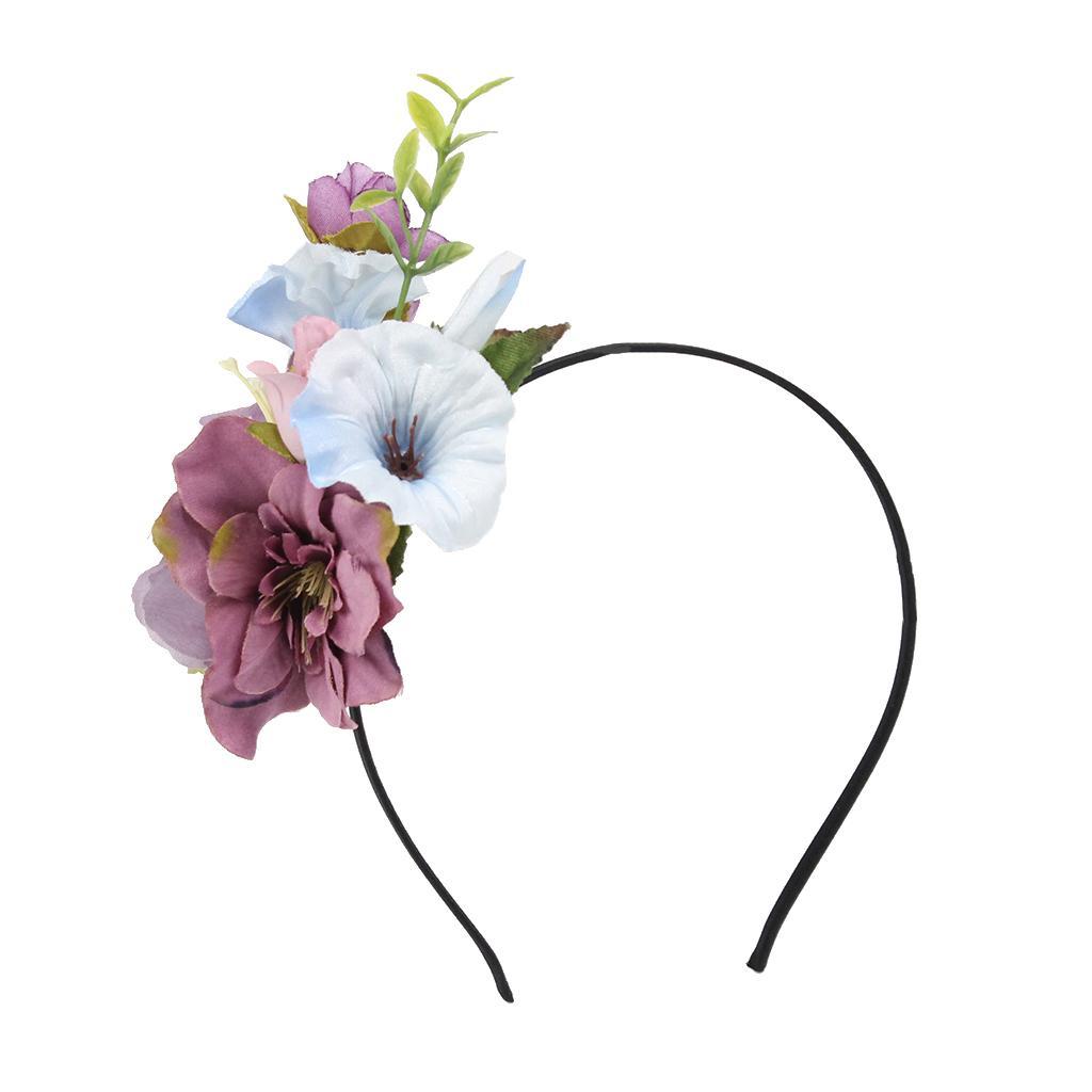 Princess Boho Flower Leaf Crown Headband Wedding Bridal Hairband Women Hair Accessory