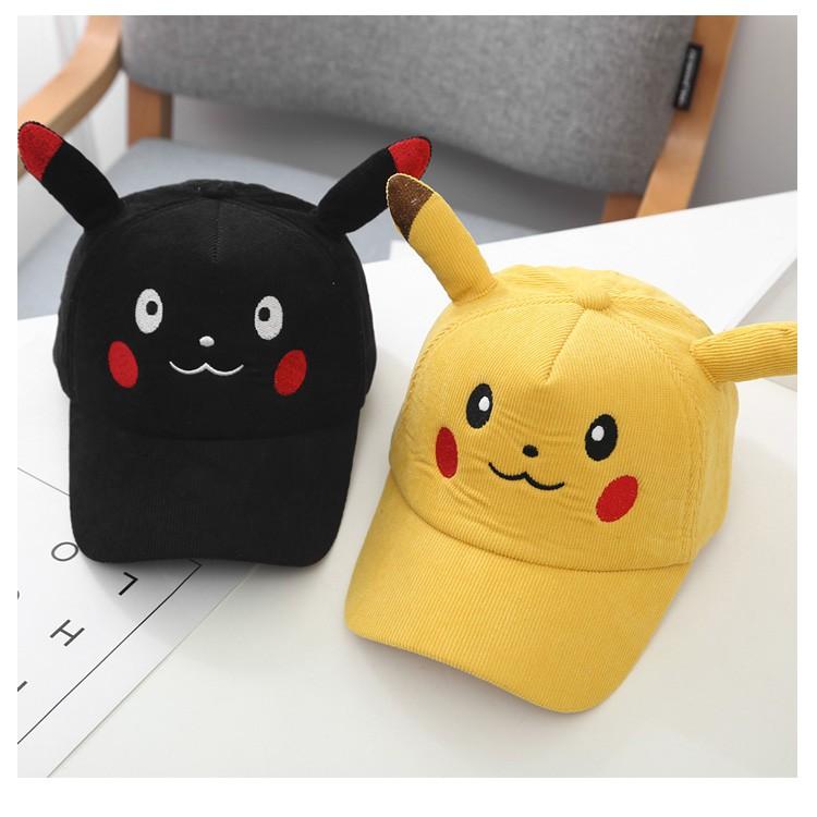 Nón Lưỡi Trai Pikachu, Mũ Tai Bèo Pikachu Dễ Thương Cho Bé Từ 1-2 Tuổi Chất Vải Nhung Mềm Mại