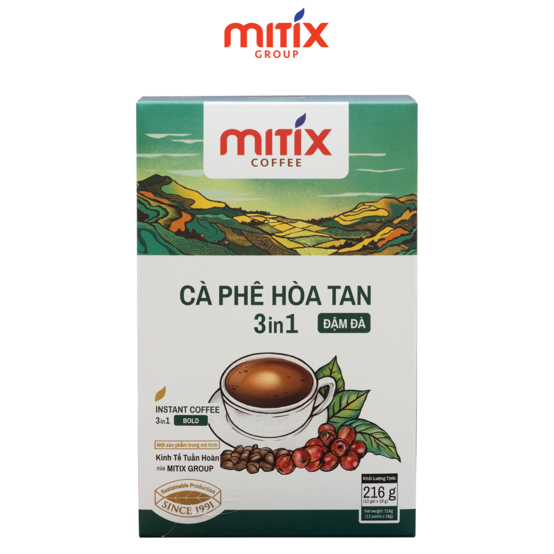 Cà phê hòa tan 3in1 Mitix vị Đậm Đà loại 216gr