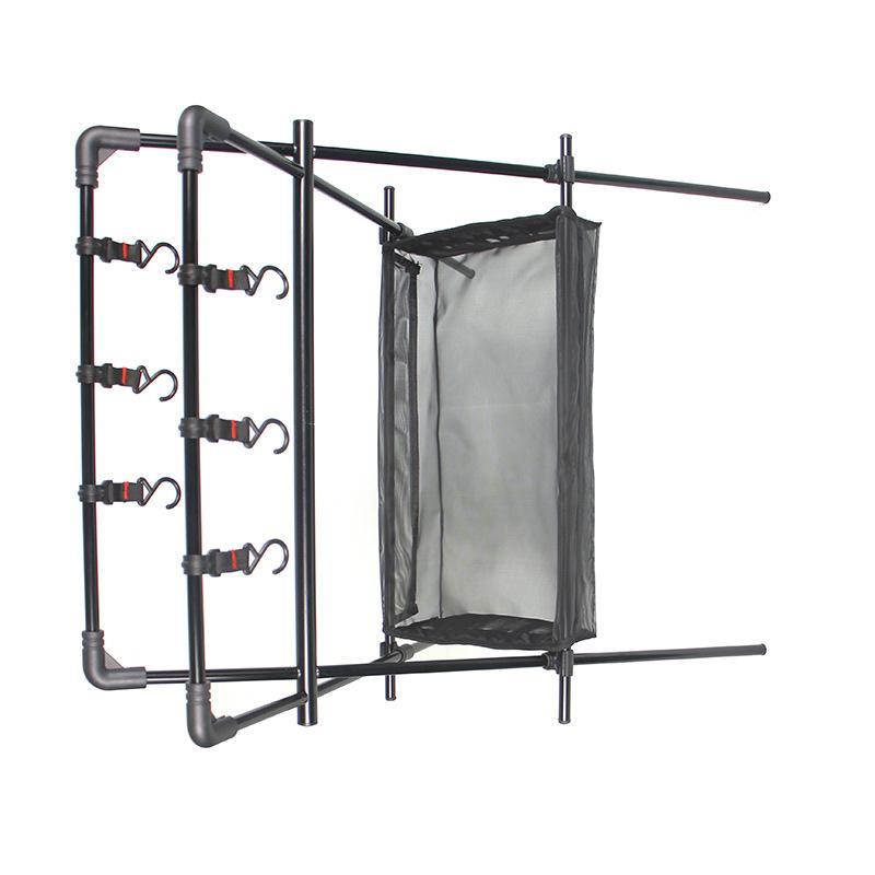 Thuận lợi nhất ngoài trời hai lớp giá hình tam giác thịt nướng giá cắm trại gấp di động sấy lưới giá cắm trại thanh treo hợp kim nhôm