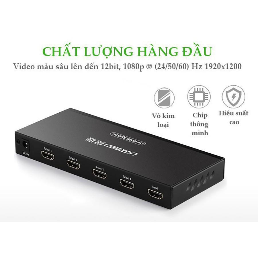 Bộ chia HDMI 1 ra 4 Ugreen 40202 chính hãng- Hàng Chính Hãng