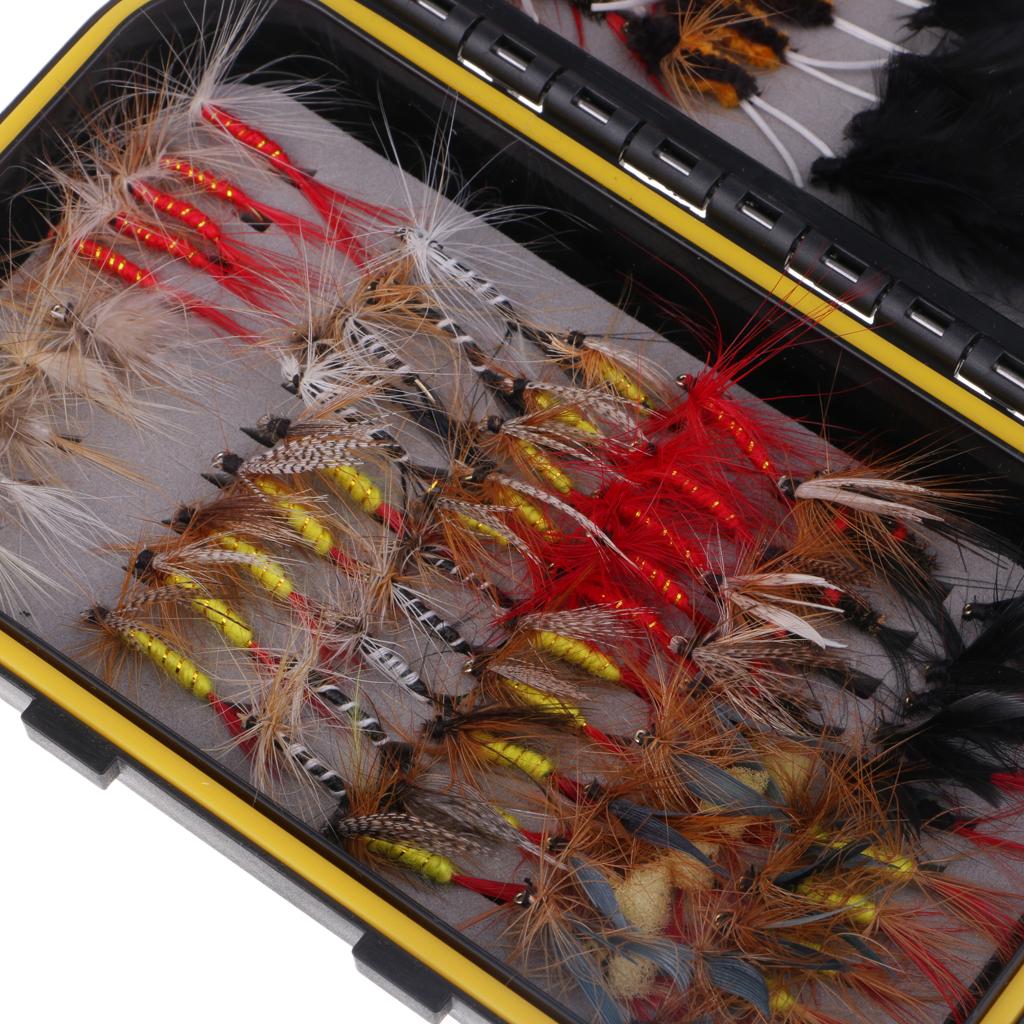 100pcs Hook Bait Lure Lifelike Dragonfly Insects Wet / Dry Fly Fishing Flies