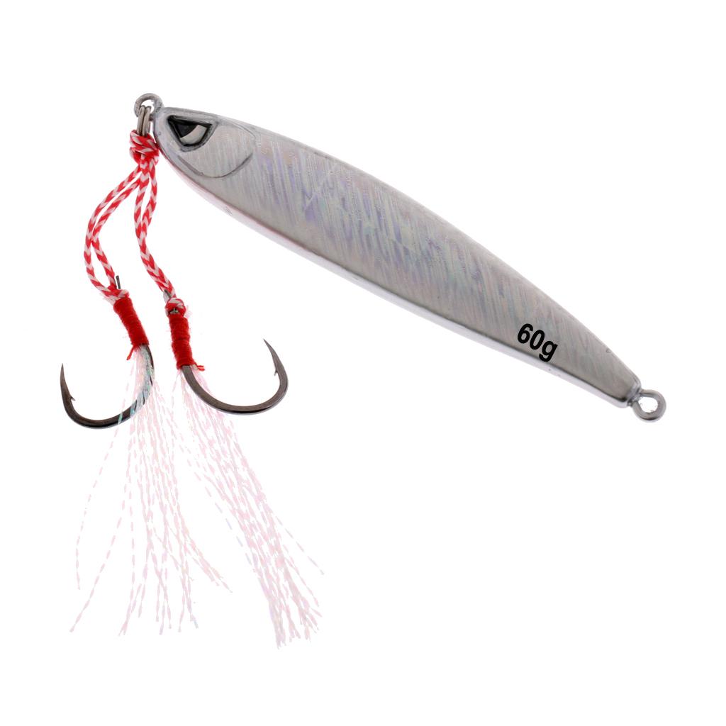 Fishing Lure Lead Fish Metal Jigging Wobbler Crankbaits Bass Baits 60g Blue