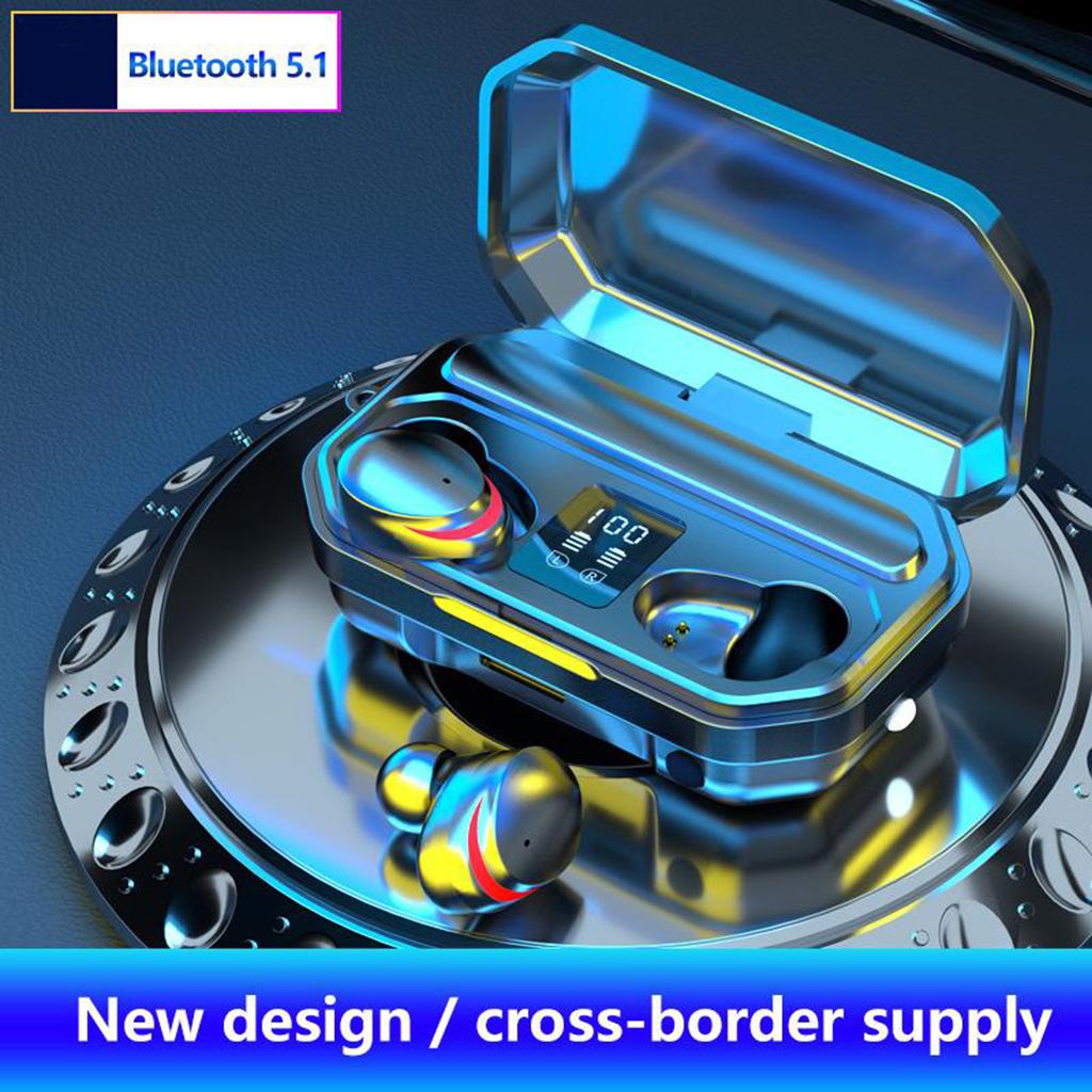 True Wireless Earbuds, Bluetooth 5.1 Earbuds in-Ear TWS Stereo Headphones Smart LED Display Charging Case Waterproof Built-in Mic for Sports Work