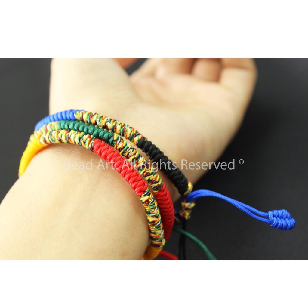 Vòng Tay Dây Ngũ Sắc Thắt Chỉ Màu Tibet Handmade , Hợp Mệnh Hoả, Thổ, Vòng Tay Phong Thuỷ, Chuỗi Hạt - Bead Art