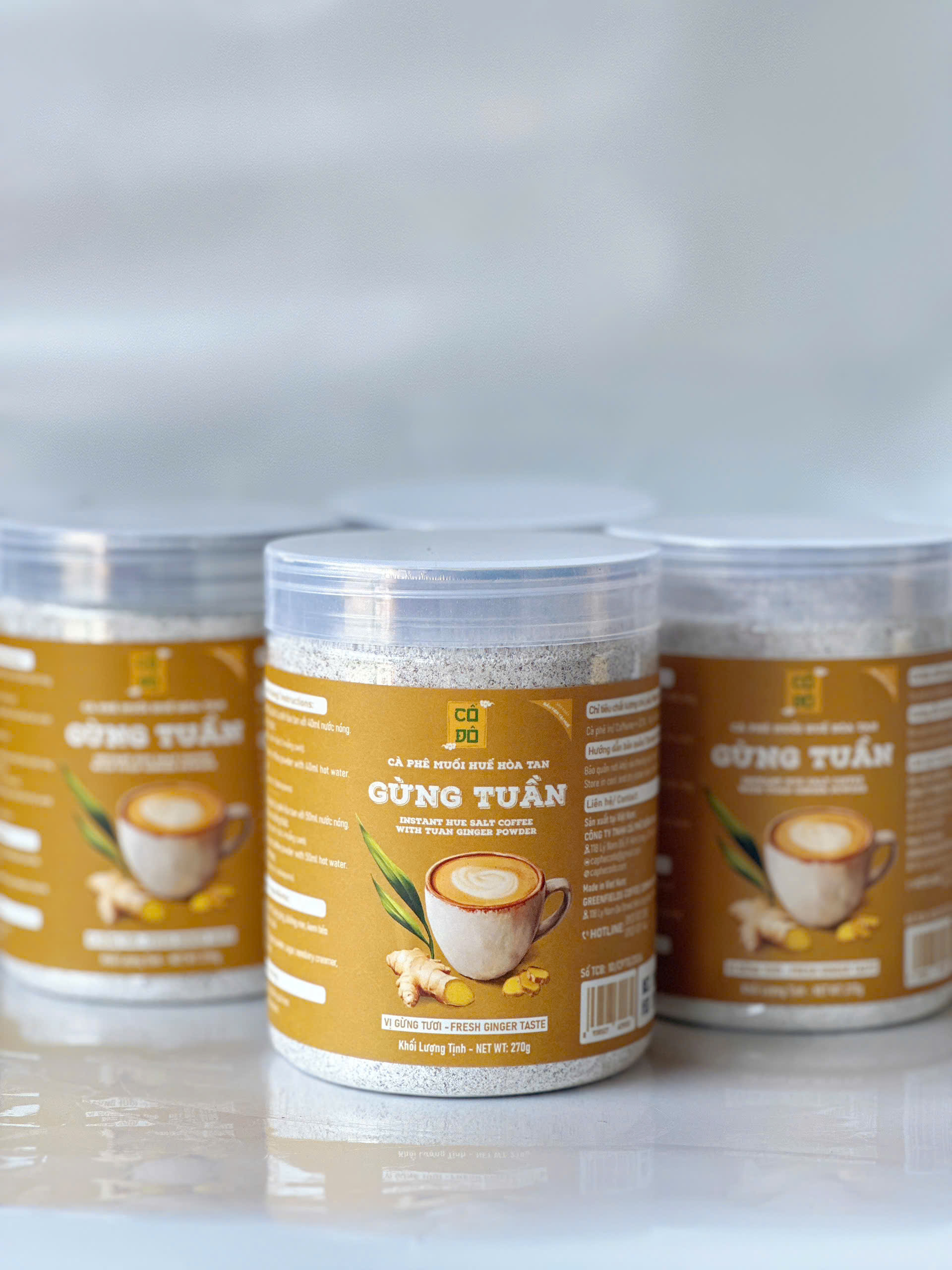 Hũ 270gr cà phê muối Huế hoà tan Gừng Tuần - Tiết kiệm, Tiện lợi hơn