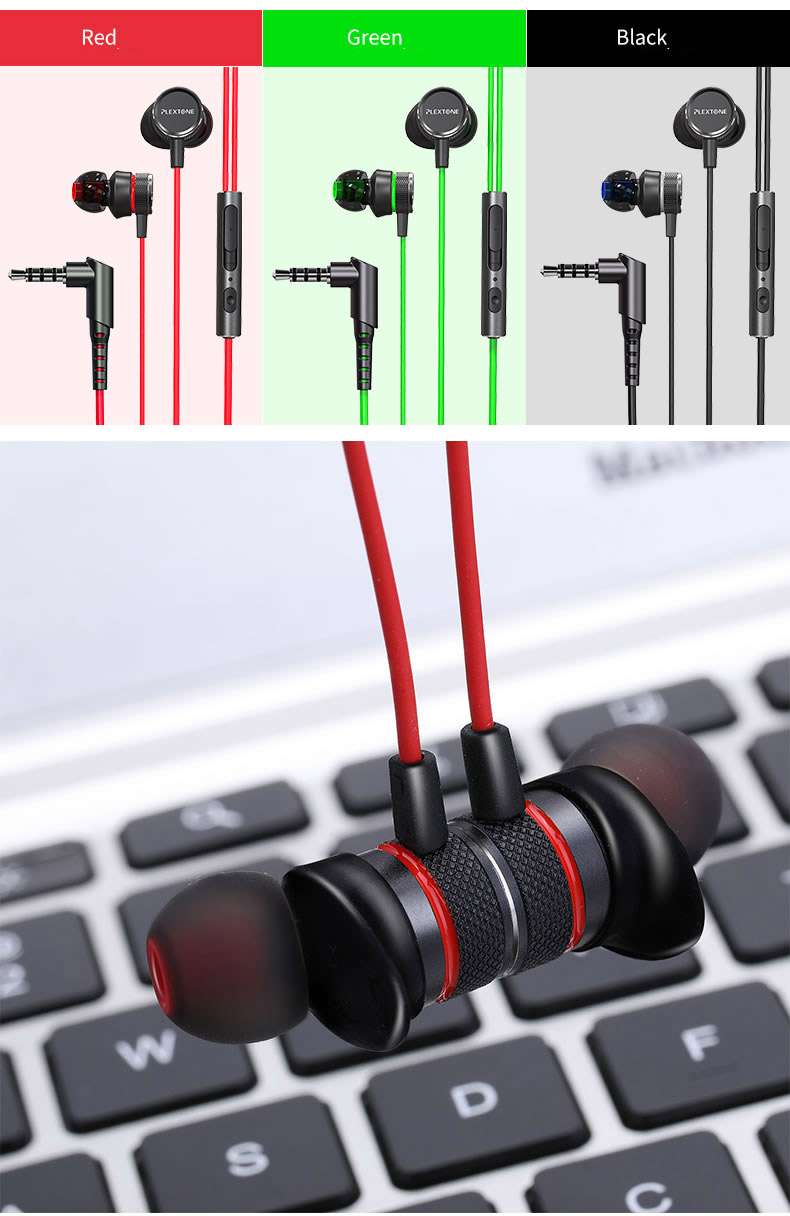 Tai nghe in ear Gaming chơi Pubg Mobile, hỗ trợ chống ồn Plextone G15 hai đầu từ tính, tăng cường Bass giúp nghe rõ tiếng bước chân, tiếng bắn nhau, đàm thoại rõ với HD Microphone. - Hàng Chính Hãng.