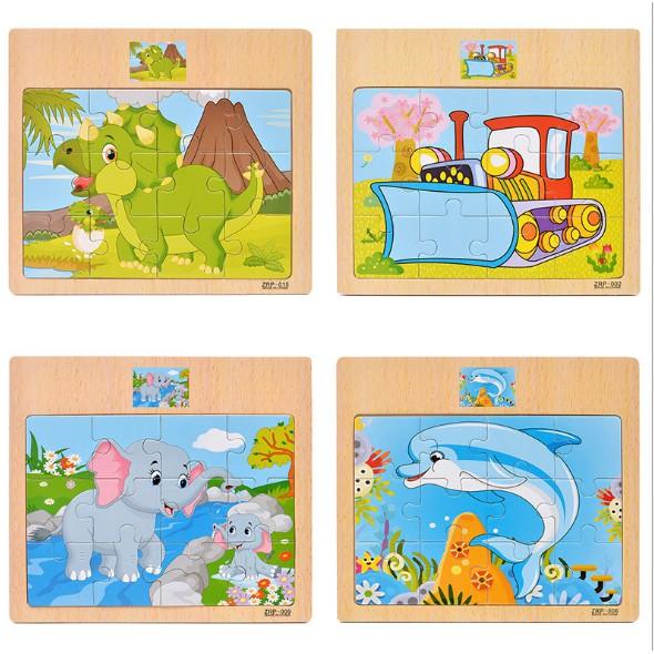 Đồ chơi tranh xếp hình gỗ 12 miếng puzzle cho bé - Đồ chơi giáo dục cho bé