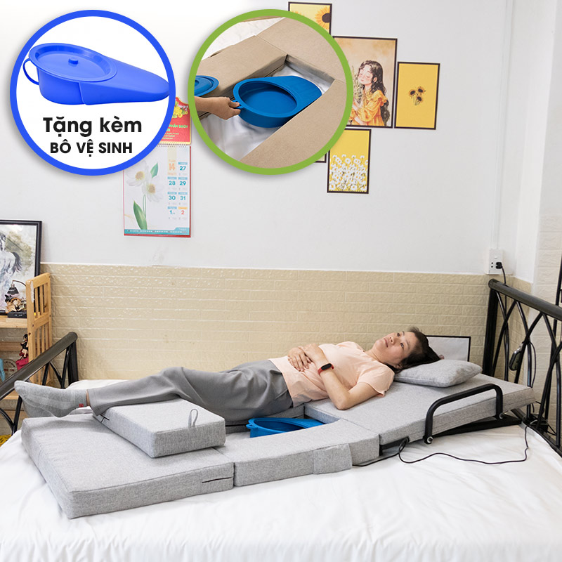 Bục tựa lưng , ghế tựa lưng, ghế nâng hạ người bệnh và người già - Hỗ trợ nâng đỡ bệnh nhân, người bị liệt, tai biến, đột quỵ có bô vệ sinh