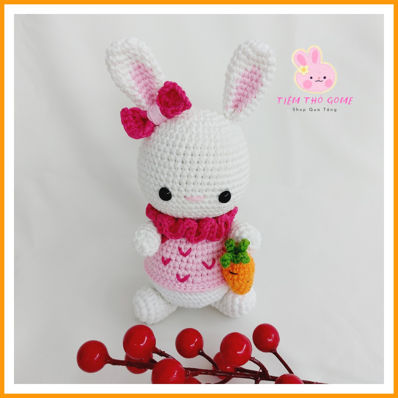Thú len nhồi bông handmade - Thỏ carot