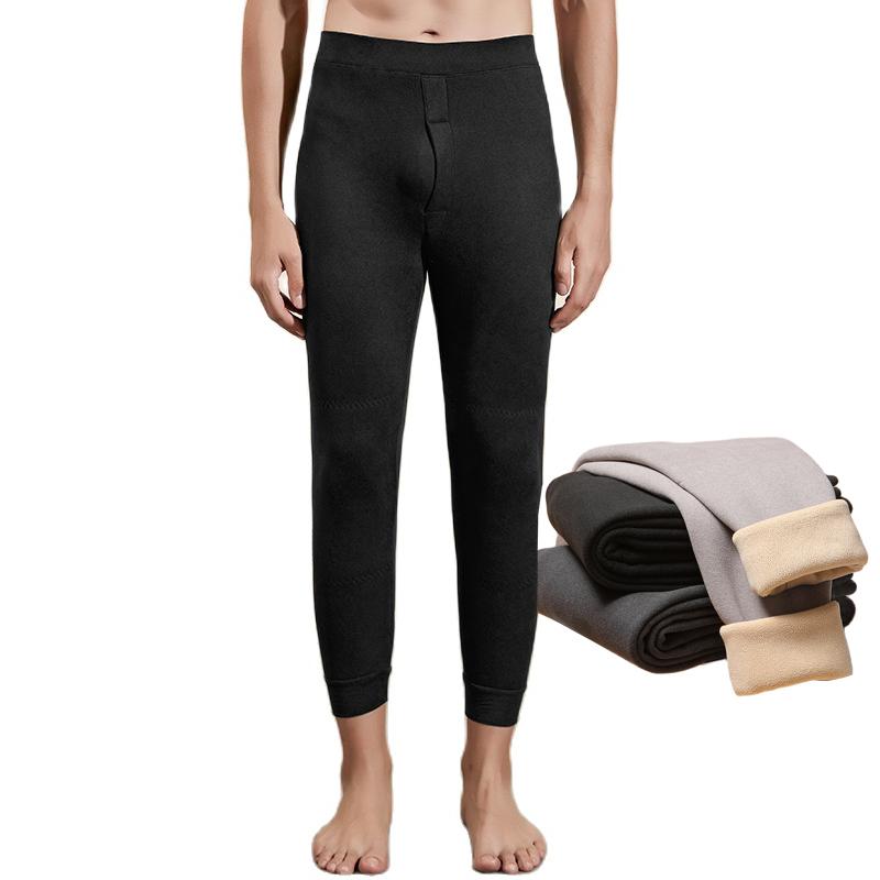1/2 Chiếc Mùa Đông Ấm Dày Trang Quần Legging Dáng Dài Johns Len Đáy Quần Lót Sinh Nhiệt Nam Nhung Giữ Nhiệt Quần nam Giữ Ấm