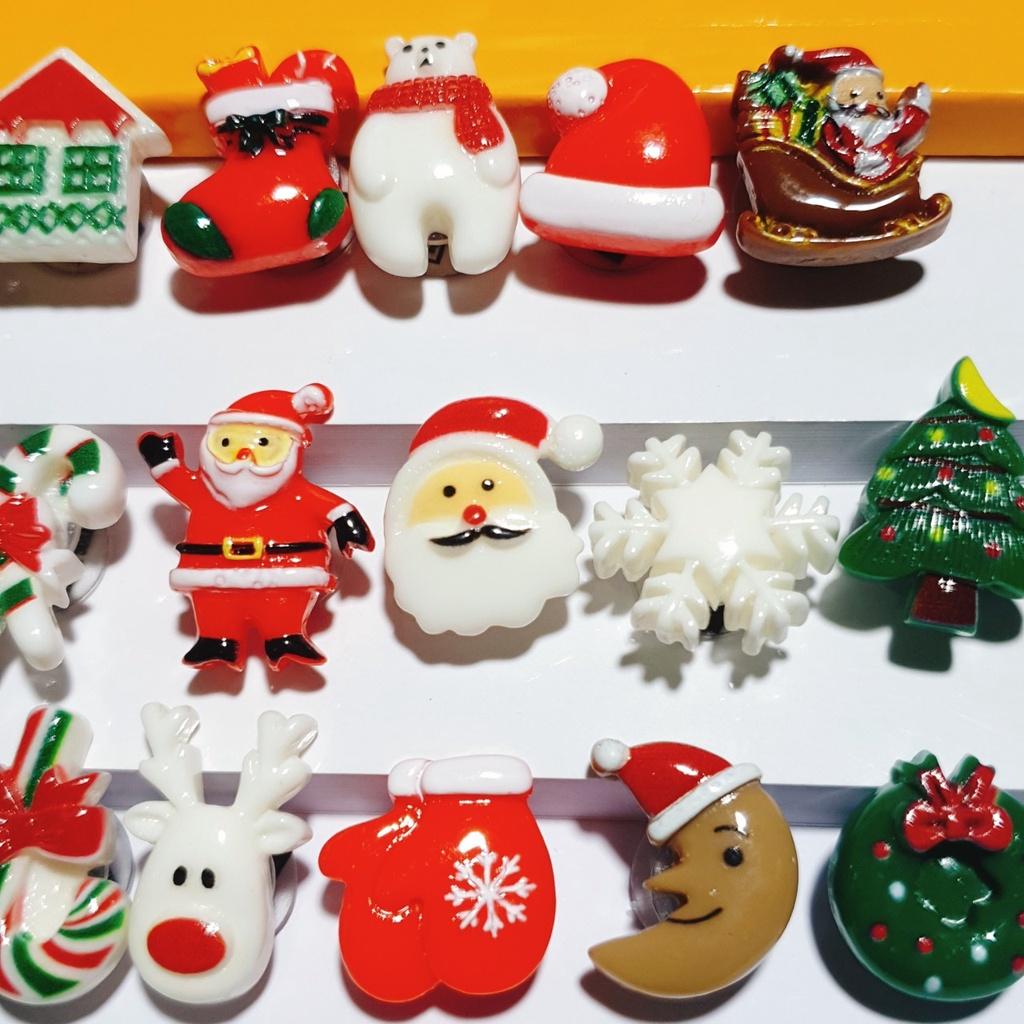 Sticker trang trí dép cross / nút gắn hkdesign mẫu về giáng sinh NOEL gắn sục/ duet nữ (1 cái)