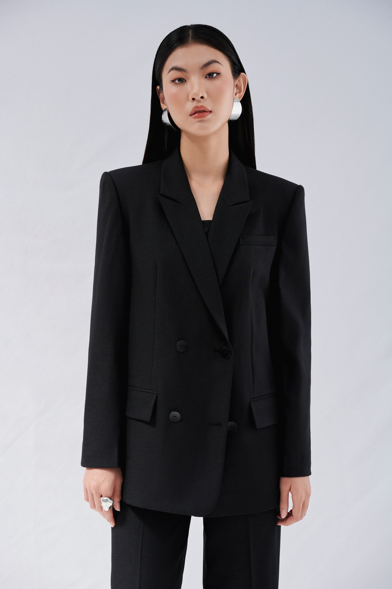 Áo blazer cổ 2 ve Sadie thiết kế cao cấp WHITE CHIC