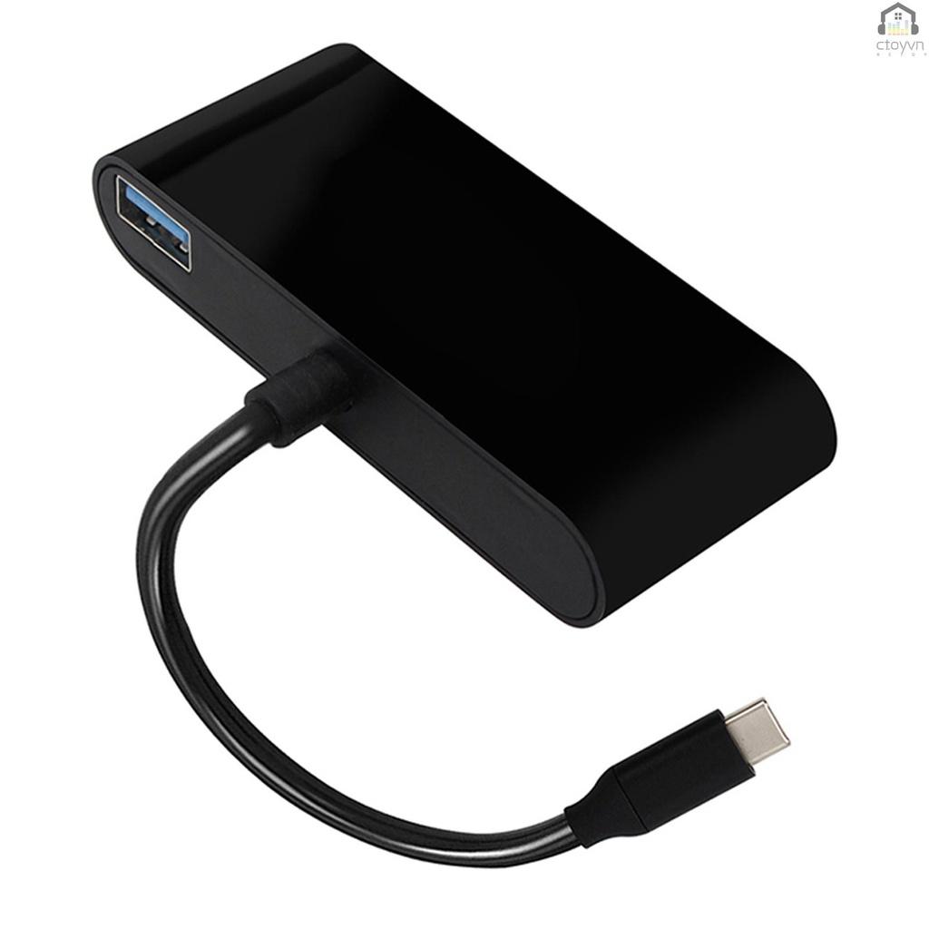 Bộ chuyển đổi USB-C Type-C sang HD VGA 3.5mm 3 trong 1 với cổng USB 3.0