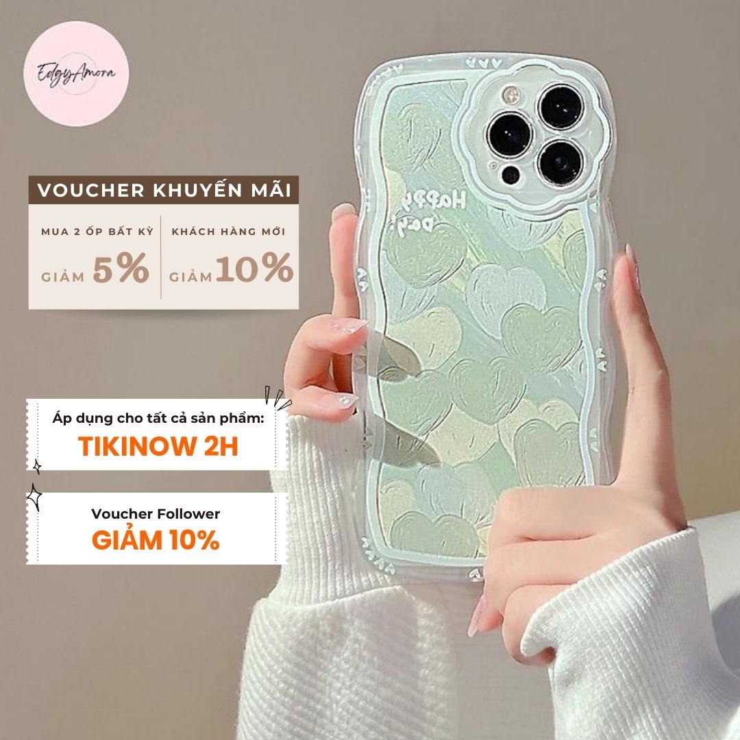 Ốp lưng Iphone chống sốc viền gợn sóng họa tiết trái tim dành cho Iphone 11 / Phone 11 Pro / Iphone 11 Pro Max / Iphone 12 / Iphone 12 Pro / Iphone 12 Pro Max / Iphone 13 / Iphone 13 Pro / IPhone 13 Pro Max / Iphone 14/ Iphone 14 Pro / Iphone 14 Pro Max
