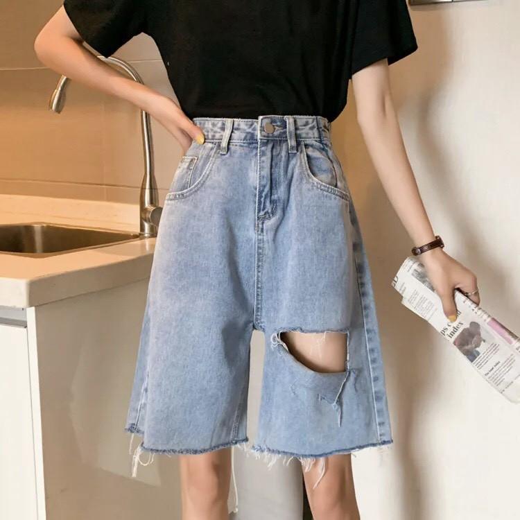 QUẦN SHORT JEAN NỮ LỬNG CAO CẤP PIPO RÁCH VẠT PHẢI CỰC HOT- CAO CẤP