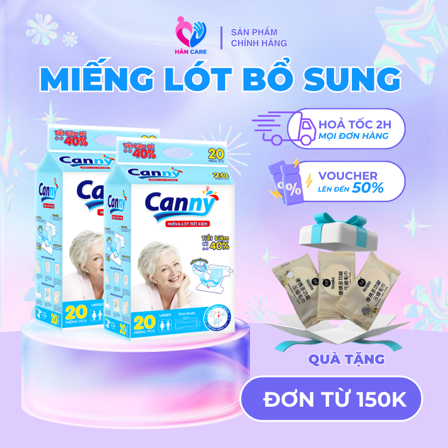 Miếng Lót Tiết Kiệm/ Lót Bổ Sung Canny - Mặc Cùng Tã Dán/Tã Quần Cho Người Lớn (20 miếng/gói)