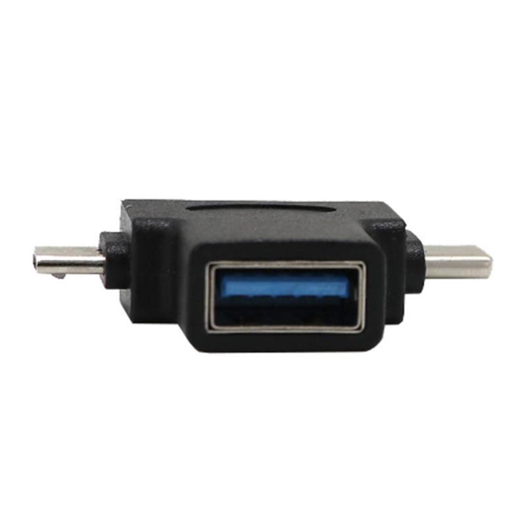 2-in-1 Micro USB Type C OTG Adapter, USB-C Male Micro USB Male to USB-A 3.0