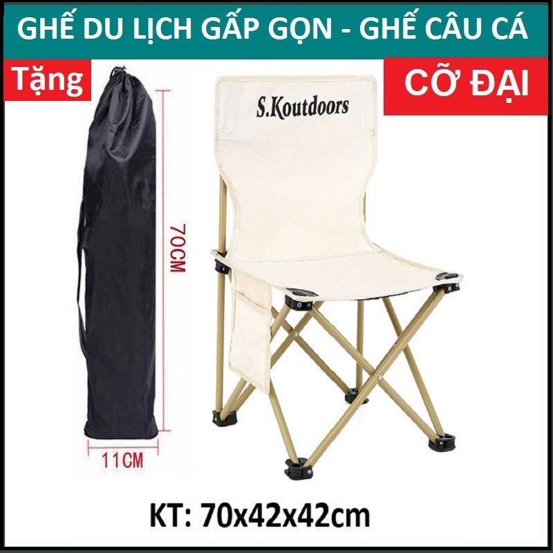 Ghế cắm trại ghế dã ngoại câu cá gấp gọn sơn tĩnh điện kèm túi đựng