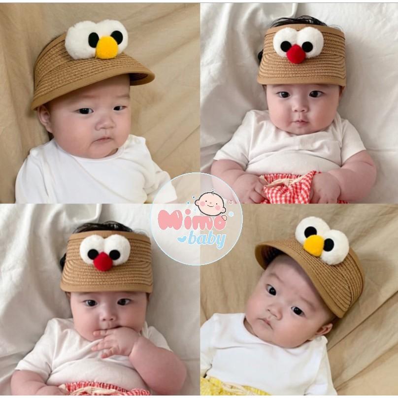 Mũ cói nửa đầu hình mắt chim cho bé Mimo MH07