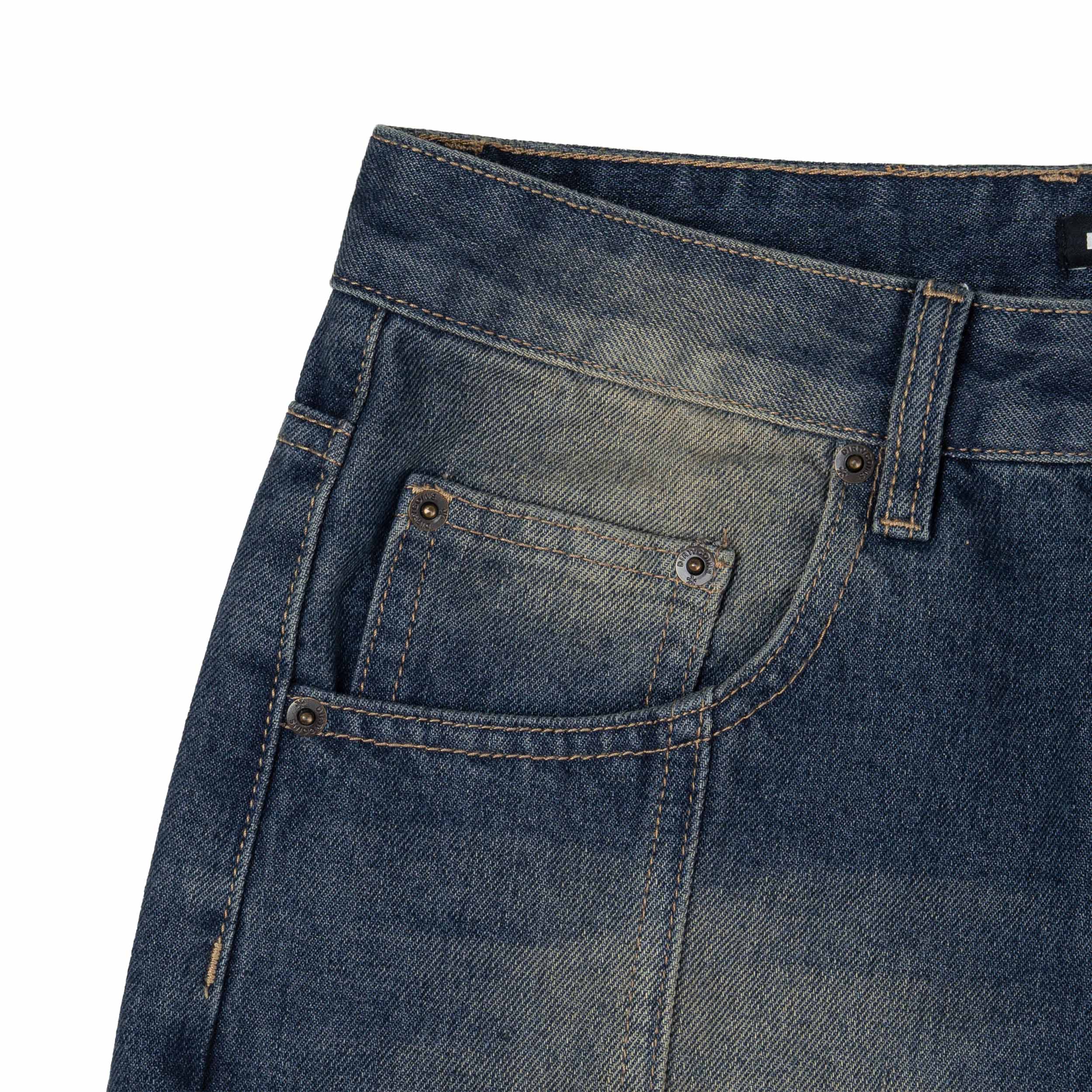 Quần DirtyCoins Splicing Cargo Pants Blue Wash