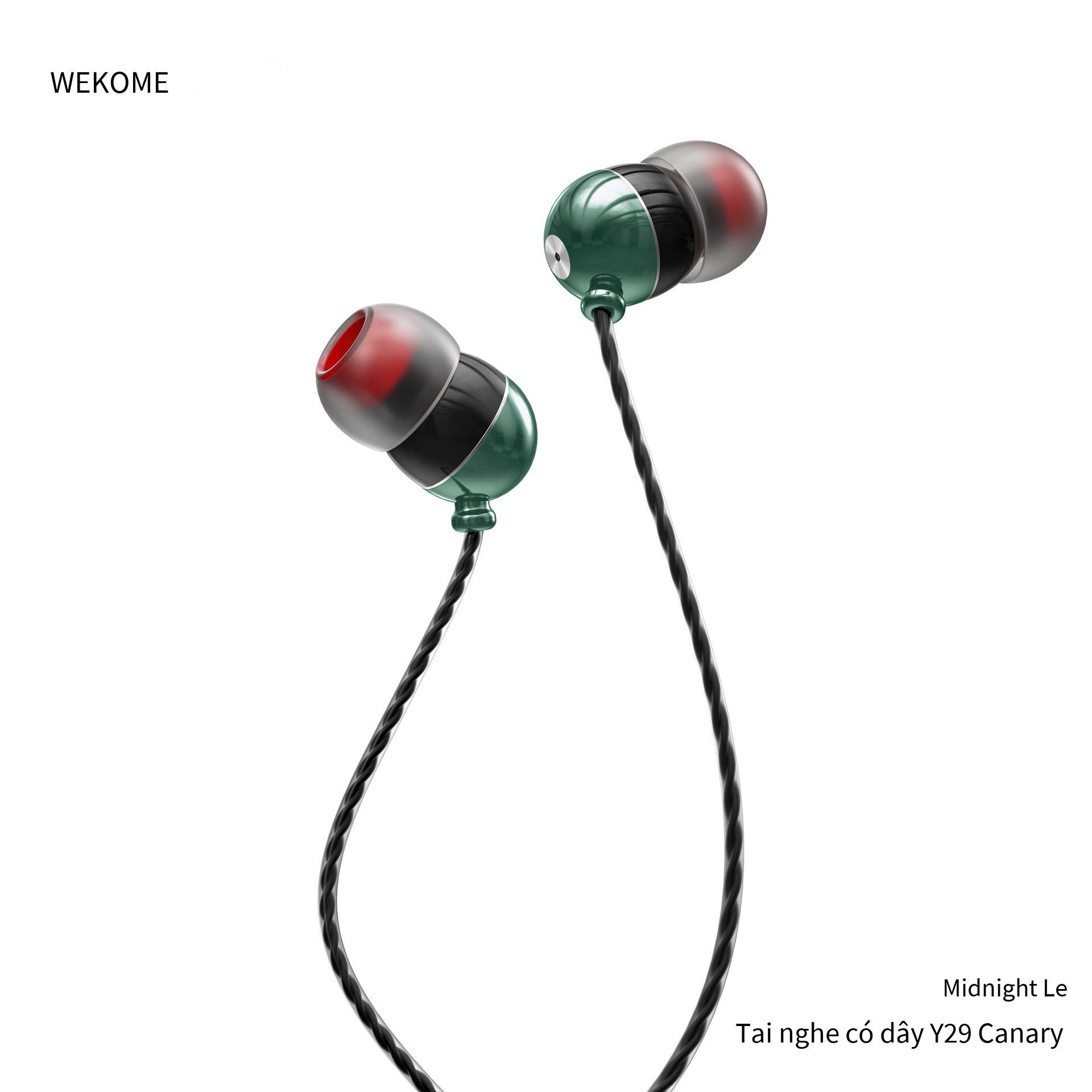 Đảm bảo chất lượng WEKOME Jinque HIFI tai nghe điều khiển bằng dây Y29 âm thanh nổi trong tai có dây tai nghe nhạc khi ngủ có độ trung thực cao