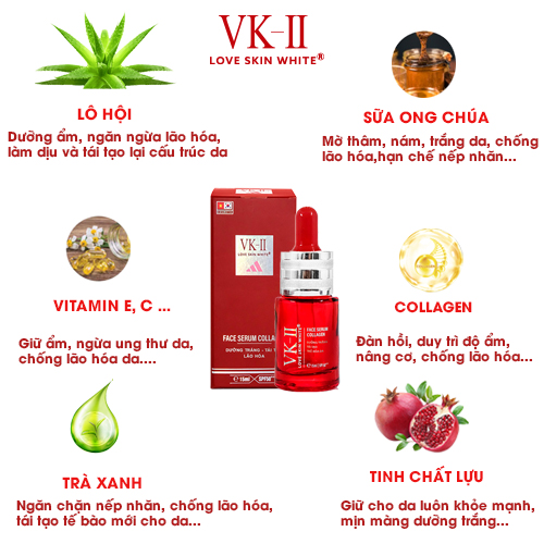 Serum Dưỡng Trắng - Tái Tạo - Trẻ Hóa Da VK II ( 15ml/35ml )