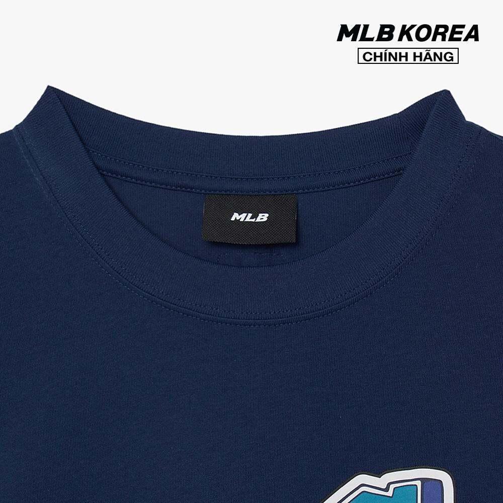 MLB - Áo thun unisex cổ tròn tay ngắn in hình dễ thương 3ATSM1134