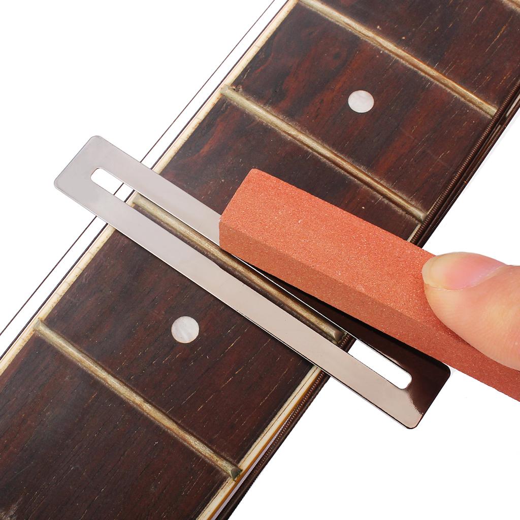 Durable 1 Set Fret Rocker+Fretboard Protectors+Sander for Guitar Bass Parts Luthier Tool