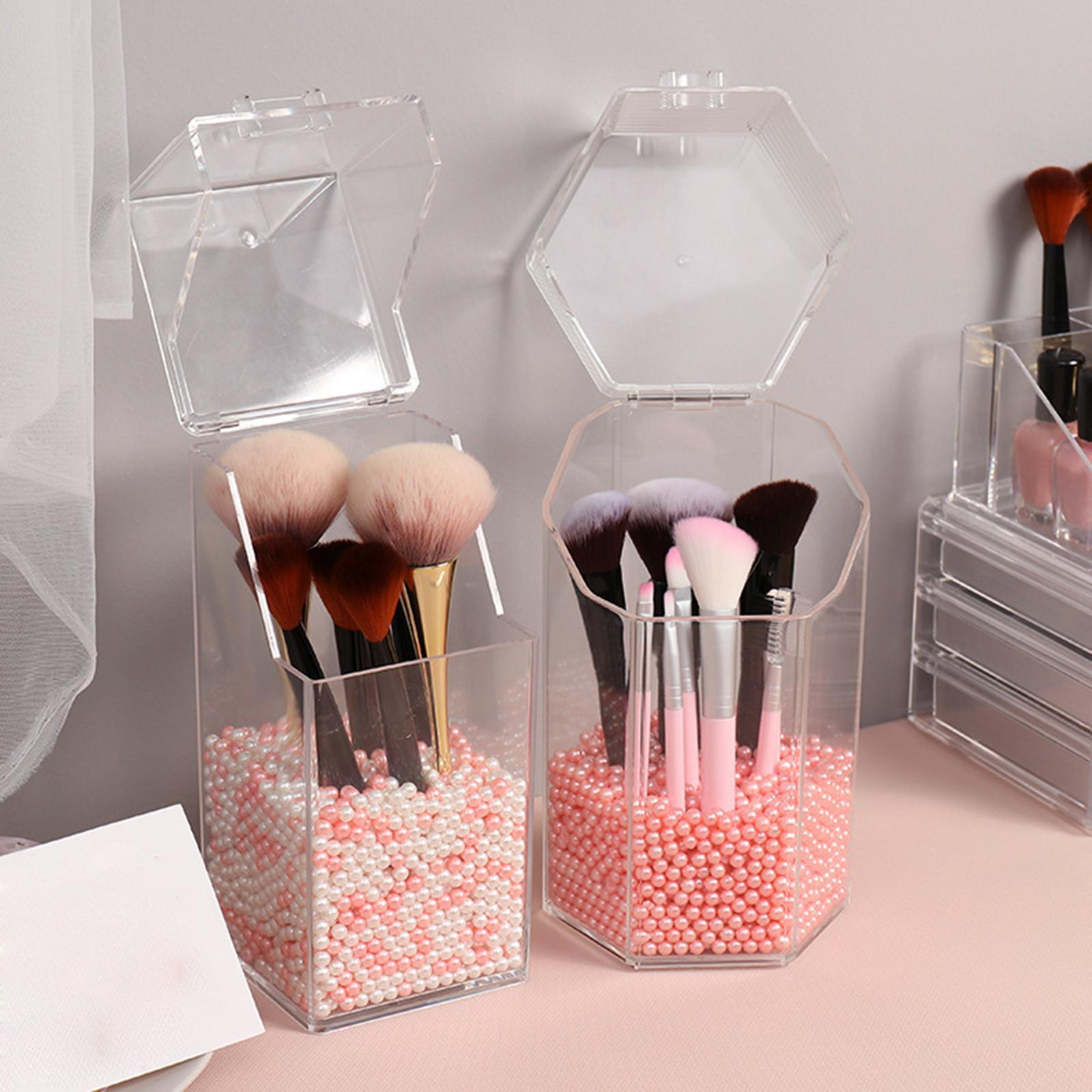 Transparent Acrylic Cosmetic Organizer Makeup Brush Container Storage Holder