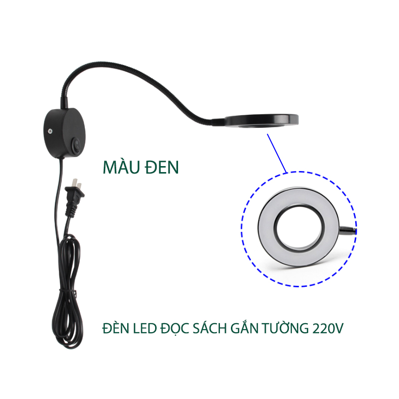 Đèn led đọc sách gắn tường 220V-5W, cho ánh sáng thật, chống cận