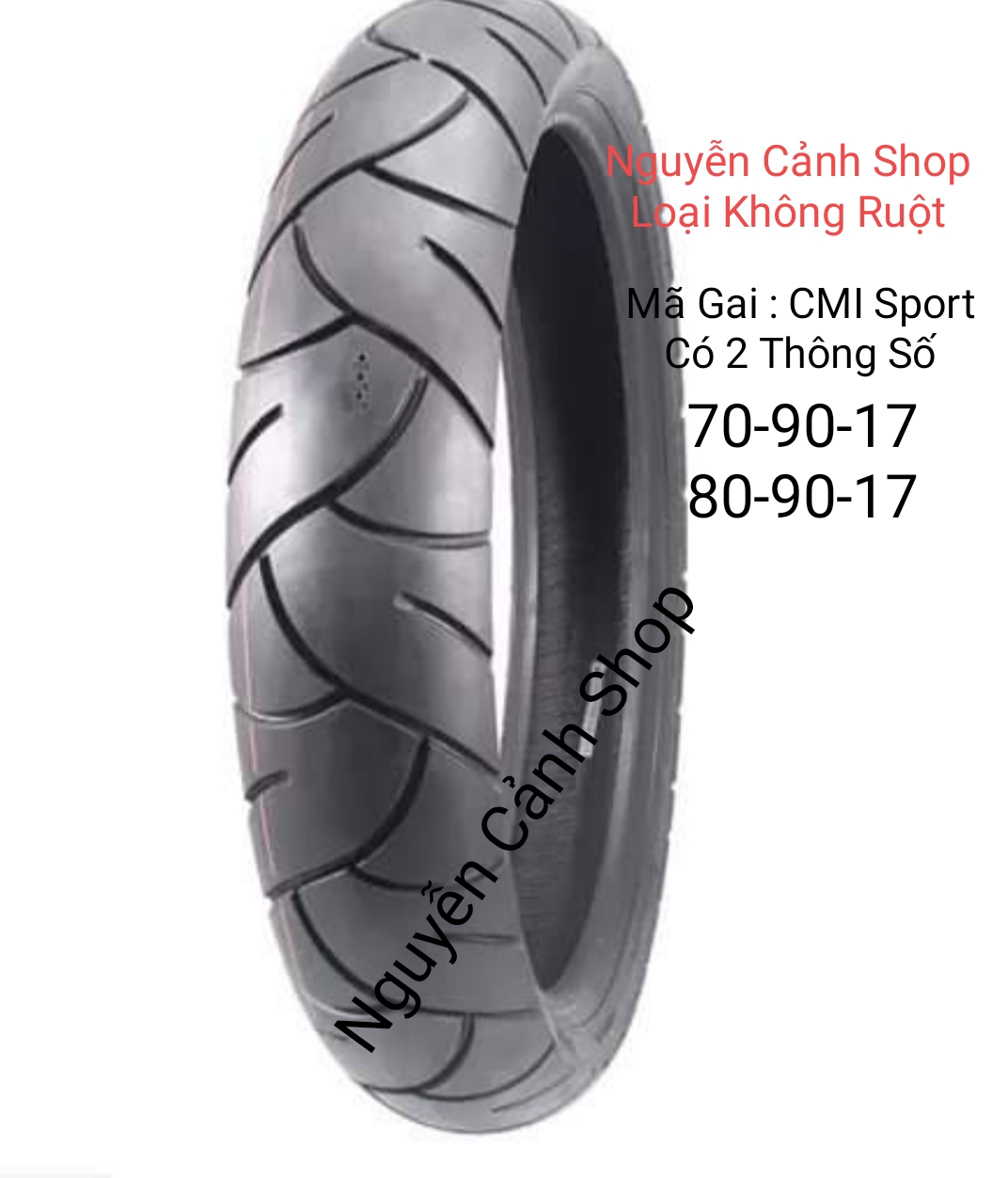 Vỏ Camel Sport-không ruột 70-80-90-17 cho xe máy