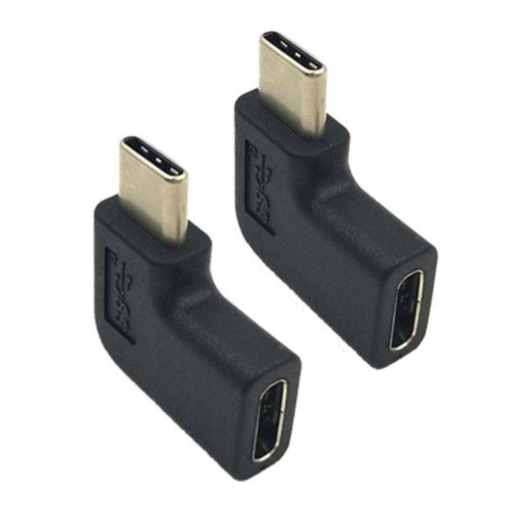Type C Male to USB-C Female Adapter Left/Right Angle Data Sync Converter