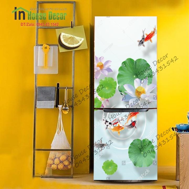 Miếng dán decal tủ lạnh 3D chất liệu cao cấp chống nước - Trang trí nhà cửa - Decor nhà - HÀNG BÁN CHẠY 1953429640