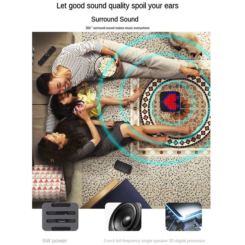 Bảng hiển thị đèn LED loa Bluetooth di động Retro Pixel Art cho món quà dễ thương Đèn trang trí nhà Mini Hifi Màu sắc: Xanh lục