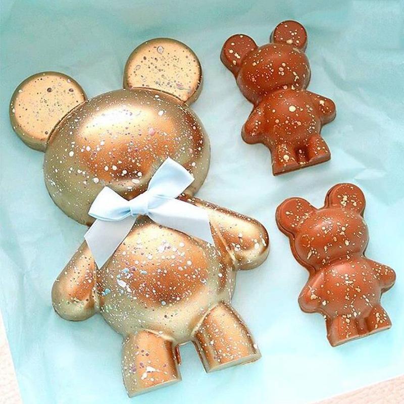 3D Gấu Bánh Hình Khuôn Mẫu Gấu Lớn Xà Phồng Silicon Fondant Chocolate Khuôn Làm Kem Bánh Sinh Nhật Khuôn Đảng Phụ Kiện Nhà Bếp