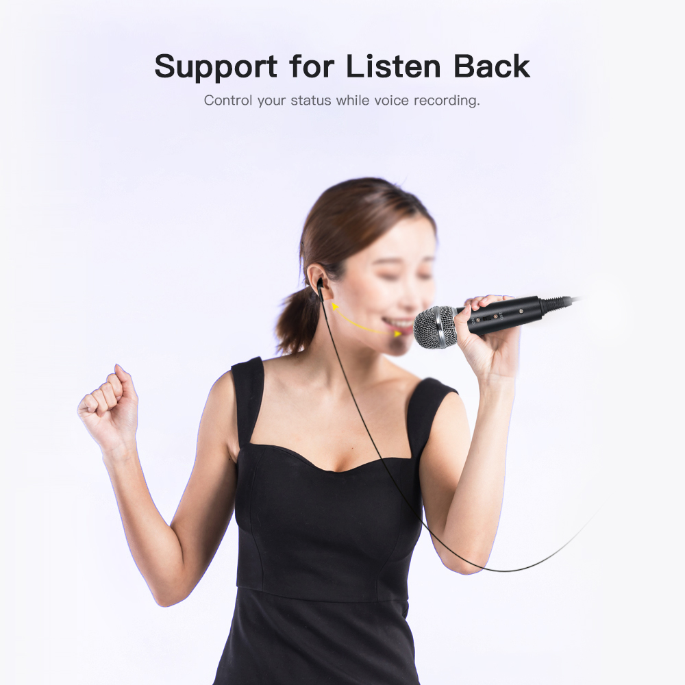 Micrô Thu Giọng Hát Karaoke Âm Thanh 3,5 Mm Có Chân Đế Cho Điện Thoại PC