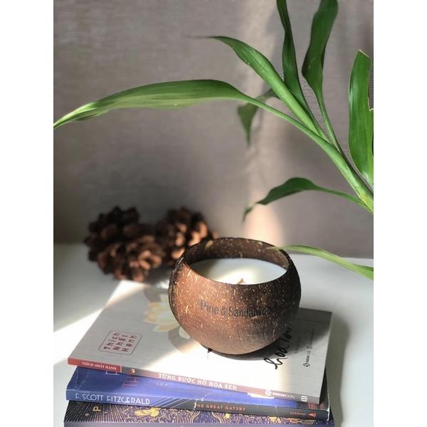 Nến Thơm Gáo Dừa - Sả Gừng - Hàng Xuất Khẩu