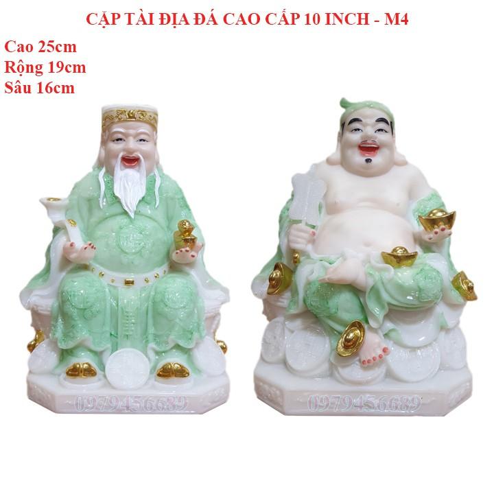 Cặp tượng thần tài ông địa đá cao cấp 10 inch - M4