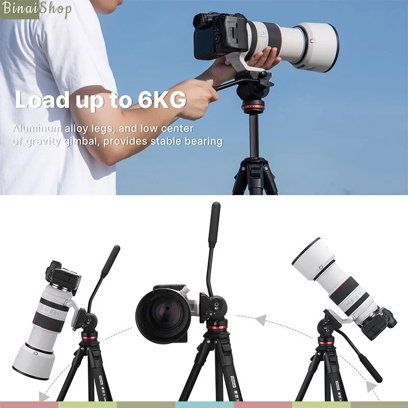 Ulanzi Ombra Xiang - Chân Đế Tripod Dành Cho Máy Ảnh, Điện Thoại, Tải Trọng 6 Kg, Ballhead Xoay Và Tháo Rời Linh Hoạt( Tặng Kèm Kẹp Điện Thoại) - Hàng chính hãng