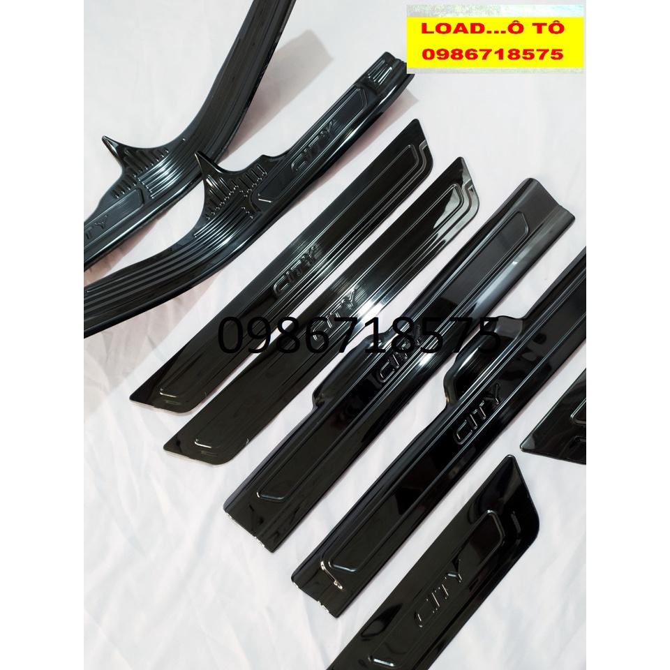 Ốp Bậc Cửa, Nẹp Bước Chân Trong Ngoài Xe Honda City 2023-2018 Chất Liệu Titan