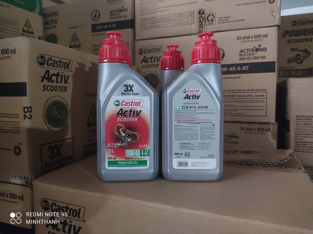 Dầu nhớt cho xe tay ga Castrol Activ Scooter, SAE 10W-40, 0.8L