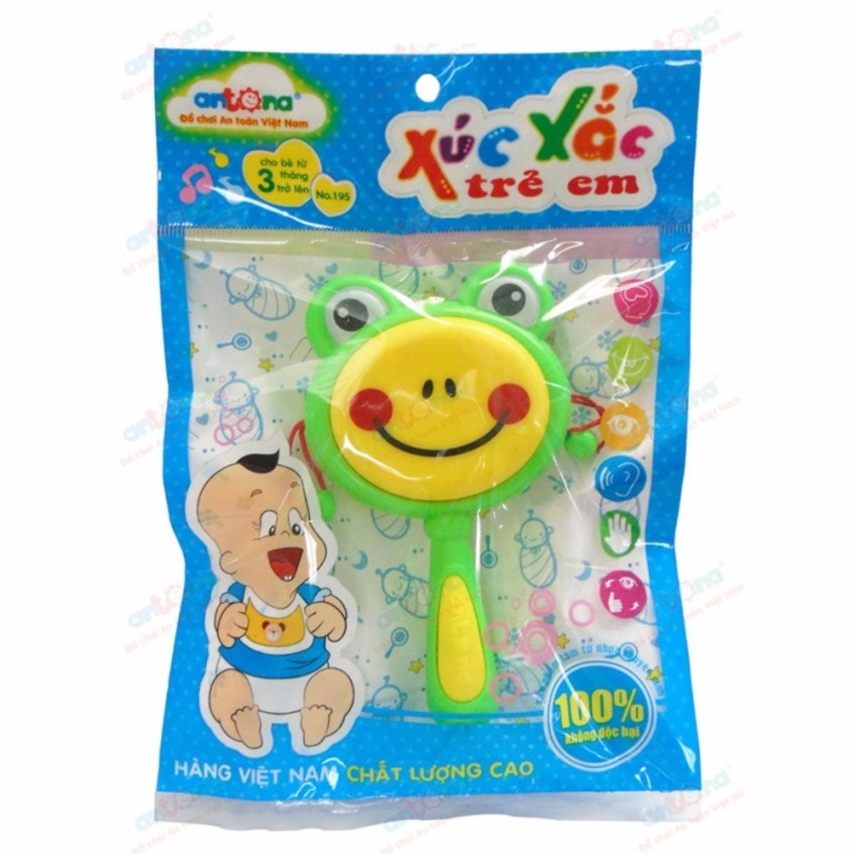 Đồ Chơi Sơ Sinh - Combo 3 Lục Lạc Xúc Xắc Trống - Chùy - Hoa Quả Cho Bé