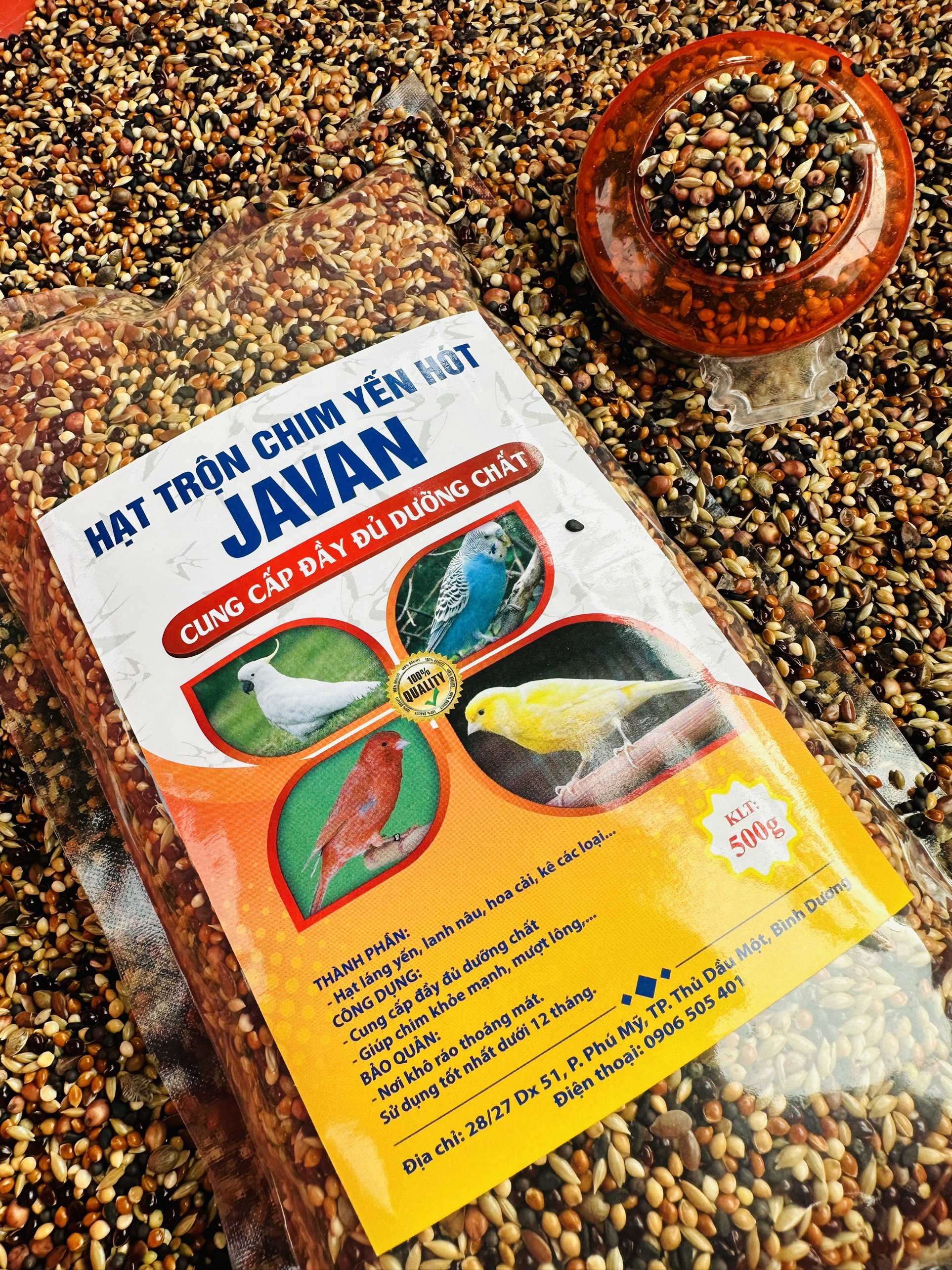 Hạt trộn dành cho chim Vẹt, Yến Phụng, Finch, 7 Màu, Manh Manh và các dòng chim sẻ