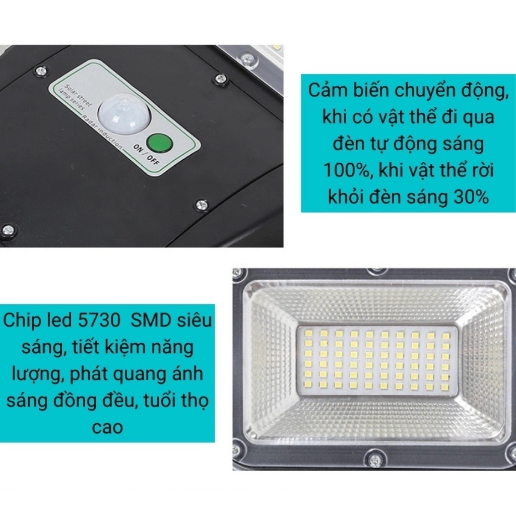 Đèn Năng Lượng Mặt Trời sân vườn  Đèn Đường liền thể kép 400W/600W/800W,Làm nổi bật đèn cảm biến cơ thể người chống nước ip65