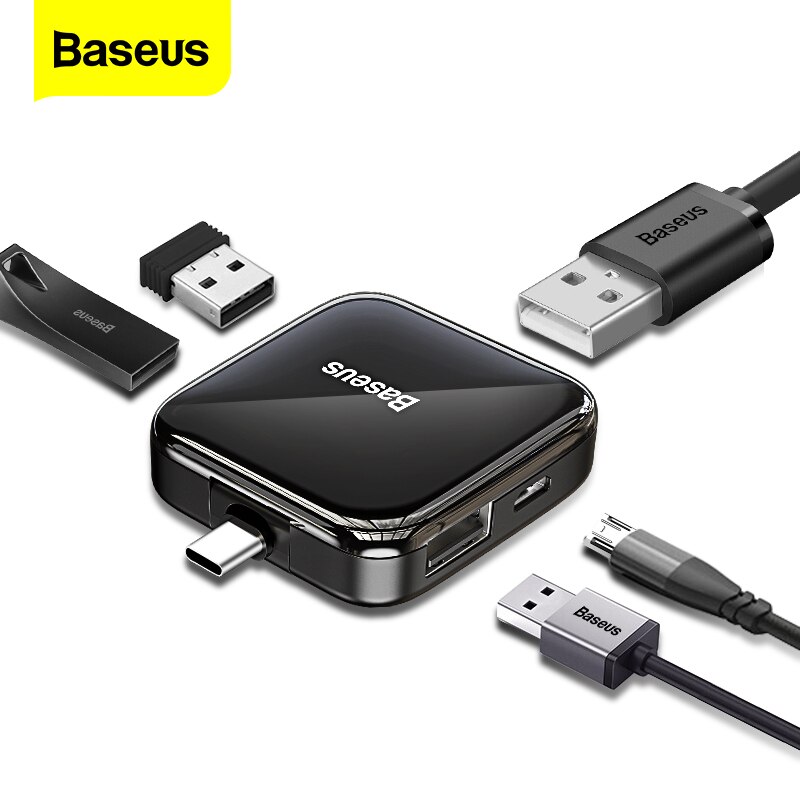 Bộ Chia USB HUB Type C 2.0 đa năng 4 cổng USB 2.0 - Hàng Chính Hãng Baseus